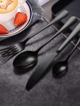 Miami Black Stainless Steel Cutlery Sets