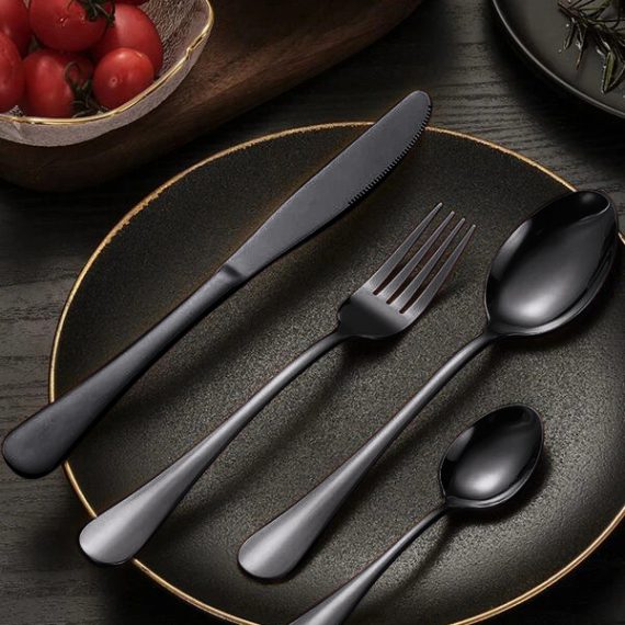 Miami Black Stainless Steel Cutlery Sets