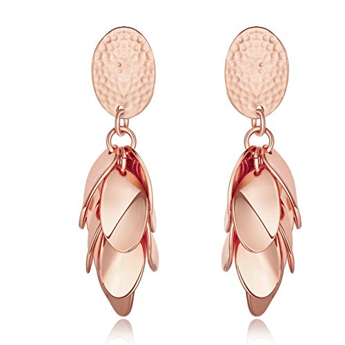 Women's Beautiful Rose Gold Plated Chandelier Drop Earrings