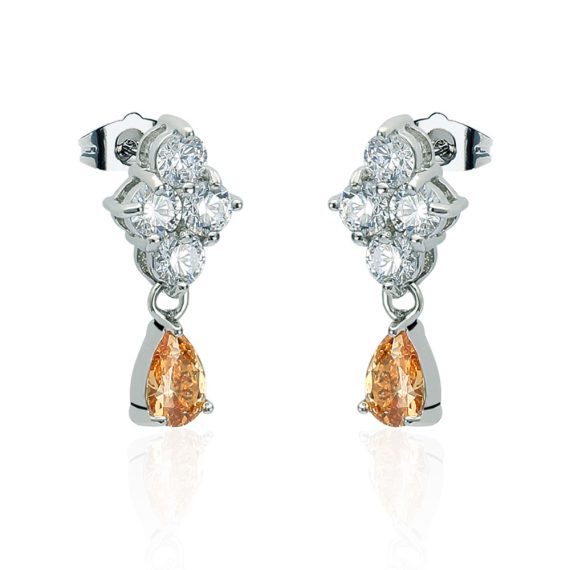 Victoria Women's Cubic Zirconia Drop Stud Earrings