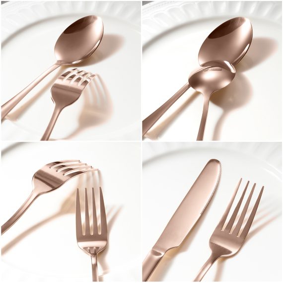 Catalina Rose Gold Stainless Steel Cutlery Sets