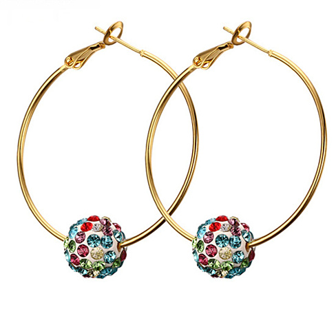 Remi Stainless Steel Shambala Hoop Earrings