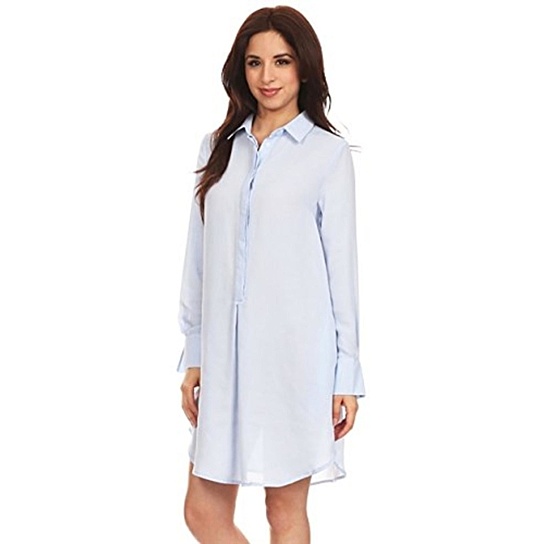 Reiley Women's Beautiful Blue Shirt Dress