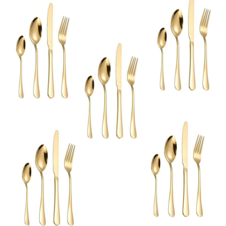 Selina Gold Stainless Steel Cutlery Sets