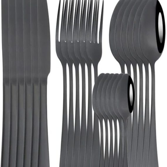 Miami Black Stainless Steel Cutlery Sets